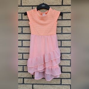 Peach Sleeveless Kids Dress Size 6-6x